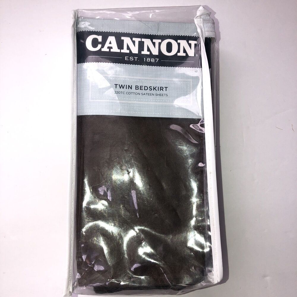 Cannon TWIN Size Bed Skirt CHOCOLATE 220TC Cotton Sateen 39” X 76” 15” Drop NIP
